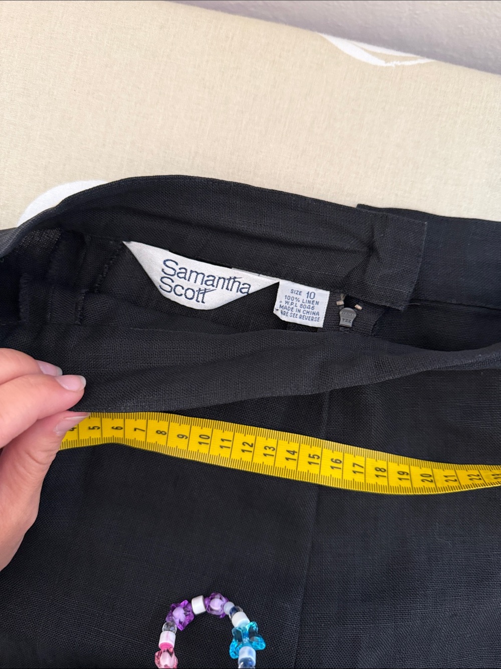 Linen black midi skirt - Picture 3 of 3